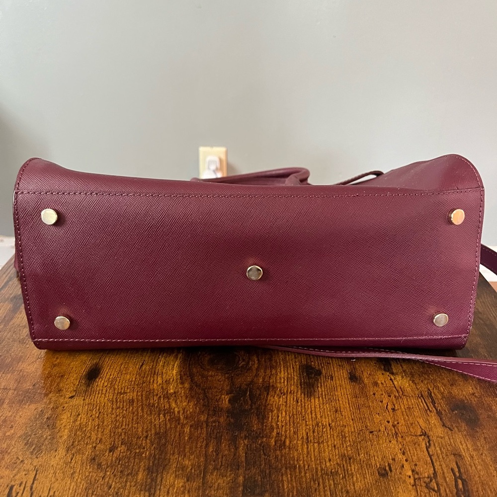 Vera pelle Italy handmade burgundy leather handbag - Picture 6 of 12